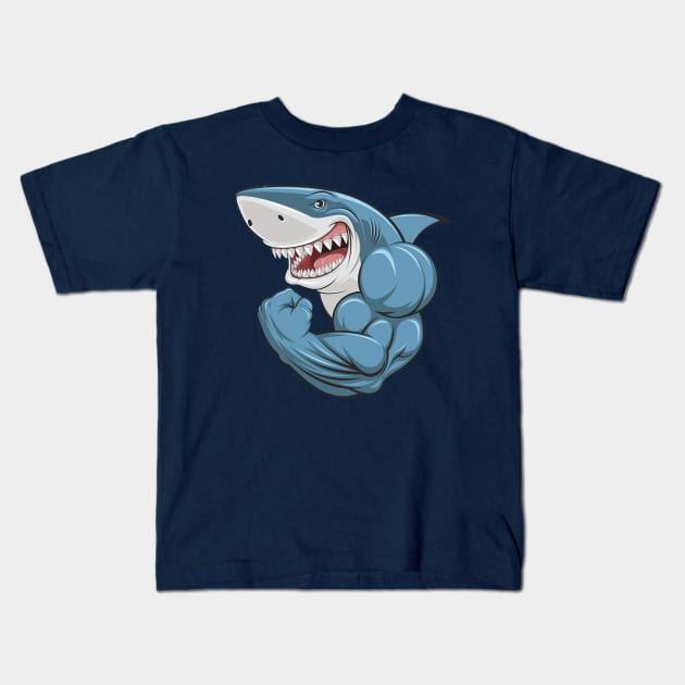 strong sharks Kids T-Shirt by putaww